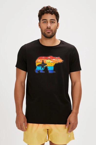 Bad Bear GLEEN T-SHIRT NIGHT Erkek Tişört Siyah S-XXL ürün görseli 1