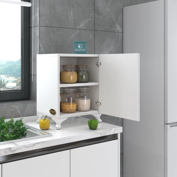 Kenzlife mutfak dolabı mine 048X030X032 byz kapaklı ayaklı banyo evrak ofis kitaplık ayakkabılık kiler ürün görseli 1