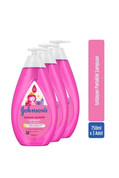 Johnson's Işıldayan Parlaklık Serisi Bebek Şampuanı 750 ml X3 ürün görseli 1