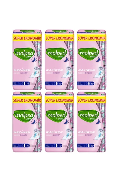 Molped Ultra Süper Ekonomik 16'lı Gece X 6 Paket ürün görseli 1