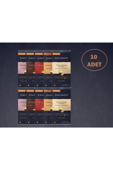 Davidoff DAVİDOFF 10X10 Adet Kapsül Kahve (Nespresso Uyumlu) davidoff 5 çeşit ürün görseli 1