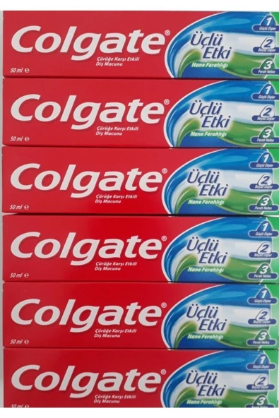 Colgate Üçlü Etkili Diş Macunu 50ml 6lı Paket ürün görseli 1