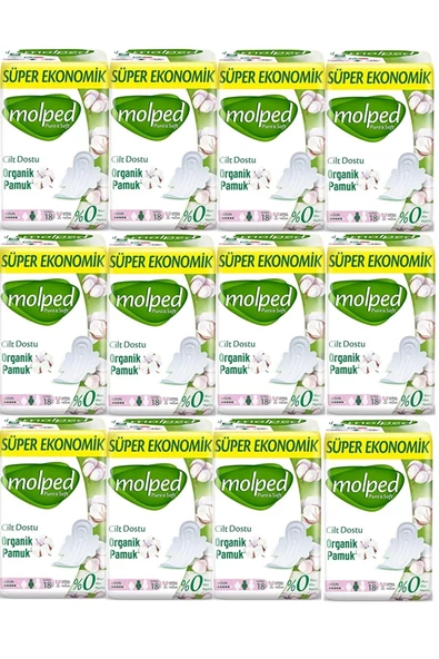 Molped Pure&soft Hijyenik Ped Süper Ekonomik Uzun 18'li 12 Adet ürün görseli 1