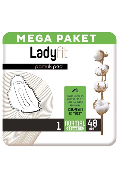 Lady Fit Ladyfit Pamuk Hijyenik Ped Normal 48'li ürün görseli 1