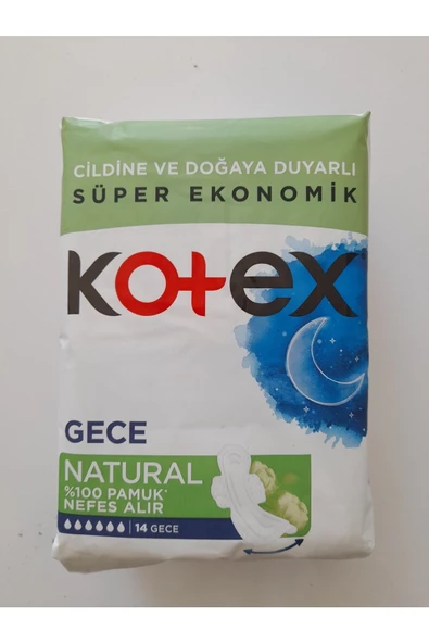 Kotex Hij. Ped Natural Gece 14'lü ürün görseli 1