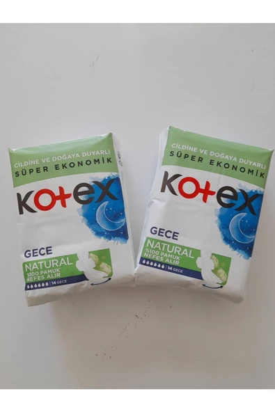 Kotex Hij. Ped Natural Gece 14'lü X 2 Adet ürün görseli 1