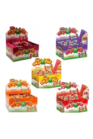SAADET Ekşiyüz Sakız 100'lü 5 Paket (tutti Frutti Çilek Portakal Kola Böğürtlen) ürün görseli 1