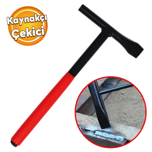 Metal Kaynak Cüruf Çekiç Çapak Alma Temizleme Kaynakçı Çekici Düz Kaski Uçlu Paslanmaz Demir ürün görseli 1
