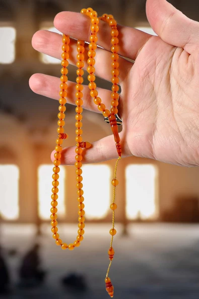 Zar Kehribar Benzetmesi 99'luk Namaz Tesbihi ürün görseli 1