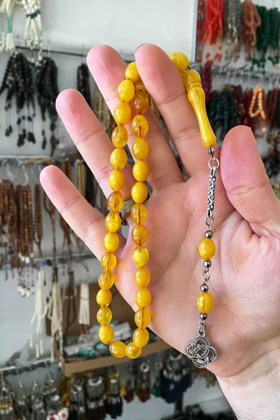 Güzel Çekimli Hareli Sarı Erkek İçin Tesbih ürün görseli 1