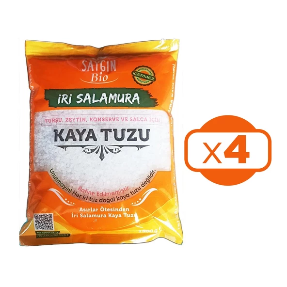 SAYGIN İri Salamura Kaya Tuzu 1500 Gr 4 lü ürün görseli 1