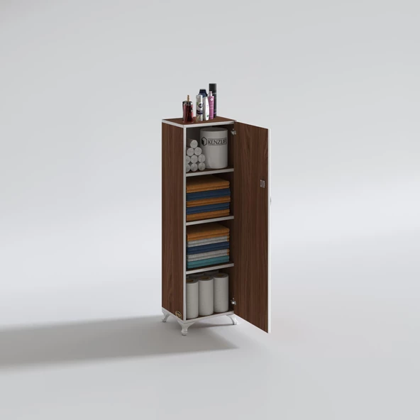 Kenzlife mutfak dolabı zehra 128*030*032 cvz kilitli ayaklı banyo evrak ofis kitaplık ayakkabılık kiler ürün görseli 1