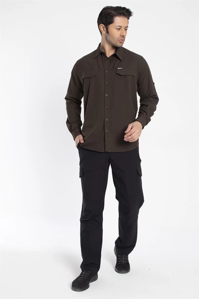 Crozwise Outdoor - Erkek Kahve Spor Gömlek - 7132-04 ürün görseli 1