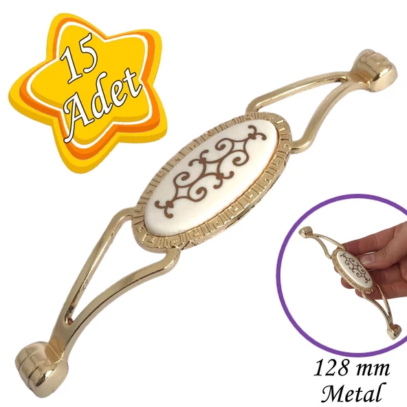 15 Adet Seç kulp Altın Gold 128 mm Kulp Mobilya Mutfak Dolabı Çekmece Dolap Kapak Kulpu Kulbu Metal Kulpları ürün görseli 1