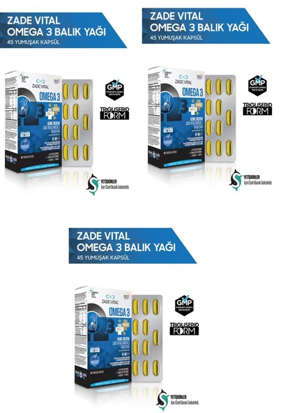Zade Vital Omega 3 Premium Genel 45 Kapsül - 3 'lü Paket ürün görseli 1