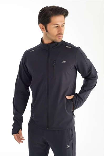 Crozwise Dalgıç Yarım Yaka - Erkek Lacivert Tam Fermuarlı Spor Sweatshirt - 6040-01 ürün görseli 1
