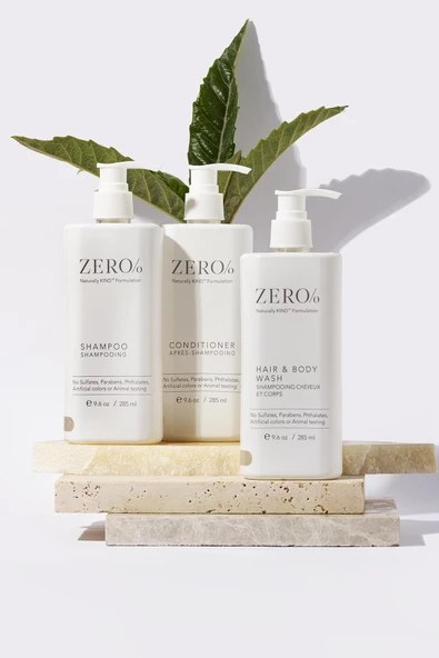 ZERO /o Şampuan 285 Ml + Saç Kremi 285 Ml + Saç ve Vücut Şampuanı 285 Ml ürün görseli 1