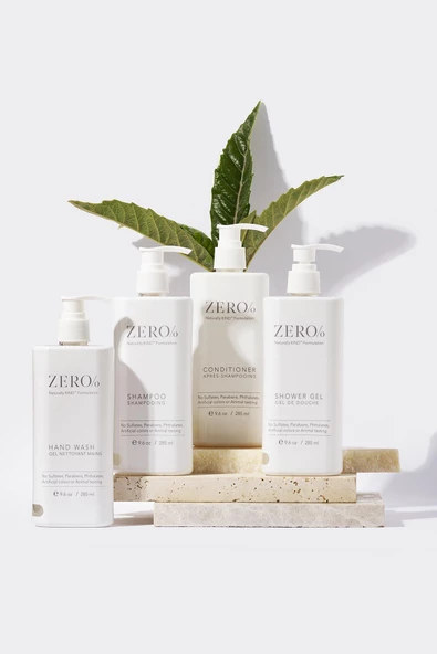 ZERO /o Şampuan 285 Ml + Saç Kremi 285 Ml + Duş Jeli 285 Ml + Sıvı Sabun 285 Ml ürün görseli 1