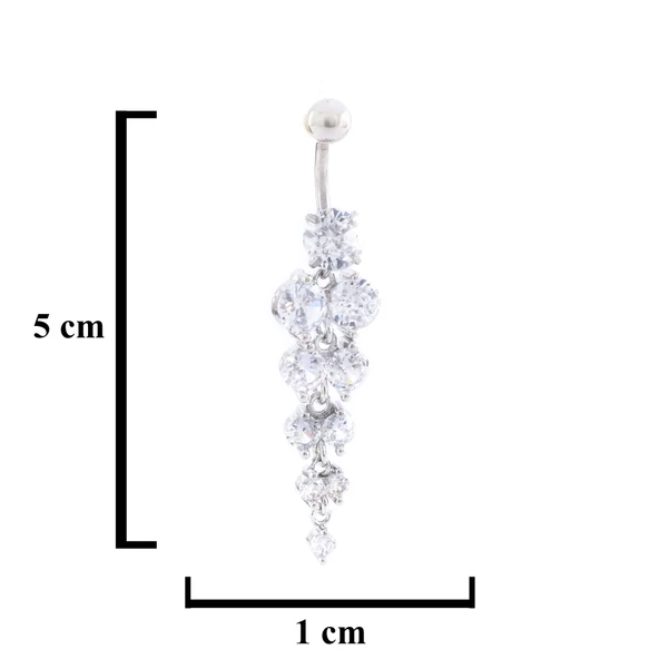 316L Çelik Çoklu Zirkon Taşlı Piercing  PRC-225 - Resim 3