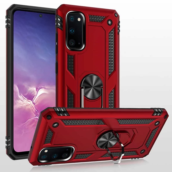 Galaxy S20 Yüzüklü Standlı Manyetikli Armor Vega Zırh Kılıf ürün görseli 1