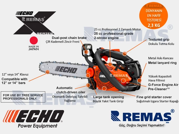 Echo CS 2511 TES 1.10 kW Benzinli Motorlu Testere - Resim 6