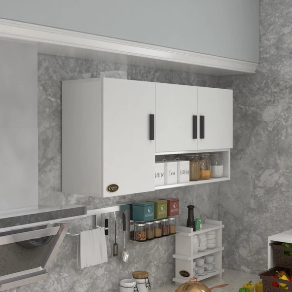 Kenzlife hazır mutfak mirandus22 byz 060X120X22 mutfak banyo dolabı kapaklı raflı ürün görseli 1