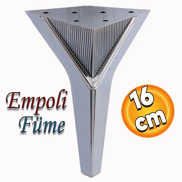 Empoli Lüks Mobilya Oturma Yükseltici Kanepe Sehpa TV Ünite Koltuk Ayağı Baza Ayakları Füme 16 cm ürün görseli 1