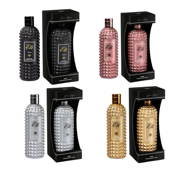 Eti Boutıqua Silver  Black Bronze  Gold Cam Şişe Butik Parfüm Kolonya 4 lü 300ML Özel Set ürün görseli 1