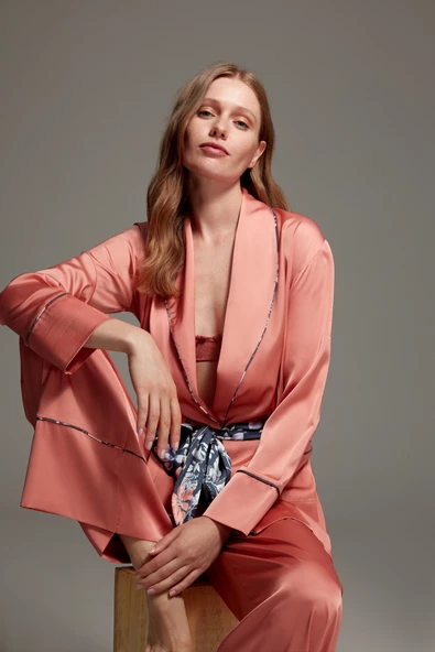 Pijama Takım 1403 Sabahlık Pantolon Bralet ürün görseli 1