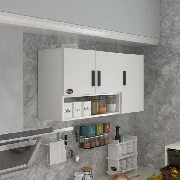 Kenzlife hazır mutfak mirena22 byz 060X120X22 mutfak banyo dolabı kapaklı raflı ürün görseli 1