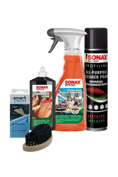 Sonax Deri & Vinil Döşeme Araç Temizleme ve Bakım Seti (Kullanılmış Araç) ürün görseli 1