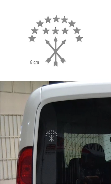 Adige Bayrak Folyo Etiket Gümüş Yaldız 8 cm ürün görseli 1