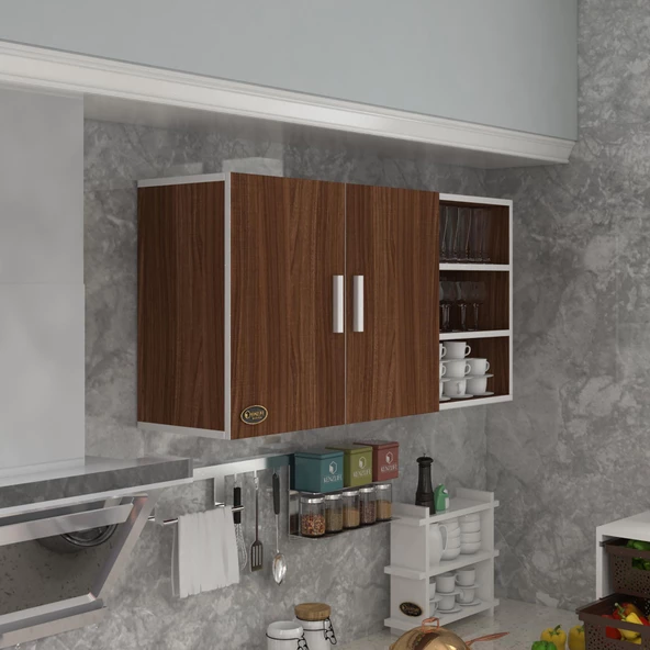 Kenzlife hazır mutfak fulvus22 cvz 060*120*22 mutfak banyo dolabı kapaklı raflı ürün görseli 1