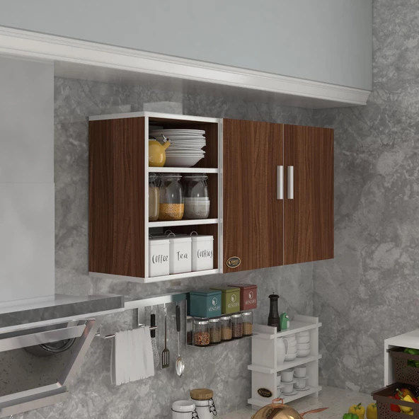 Kenzlife hazır mutfak castus22 cvz 060*120*22 mutfak banyo dolabı kapaklı raflı ürün görseli 1
