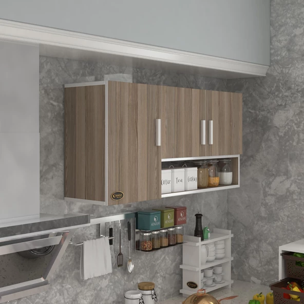 Kenzlife hazır mutfak mirandus22 crd 060*120*22 mutfak banyo dolabı kapaklı raflı ürün görseli 1