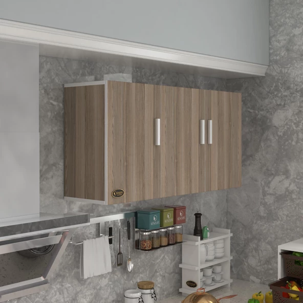 Kenzlife hazır mutfak canna22 crd 060*120*22 mutfak banyo dolabı kapaklı raflı ürün görseli 1