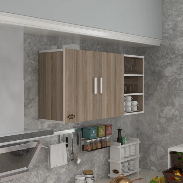 Kenzlife hazır mutfak fulvus22 crd 060*120*22 mutfak banyo dolabı kapaklı raflı ürün görseli 1