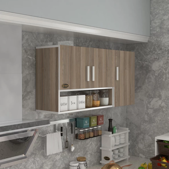 Kenzlife hazır mutfak mirena32 crd 060*120*32 mutfak banyo dolabı kapaklı raflı ürün görseli 1