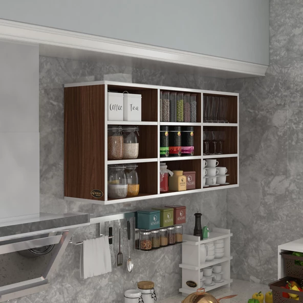 Kenzlife hazır mutfak hortus22 cvz 060*120*22 banyo dolabı raflı kapaksız arkalıklı ürün görseli 1