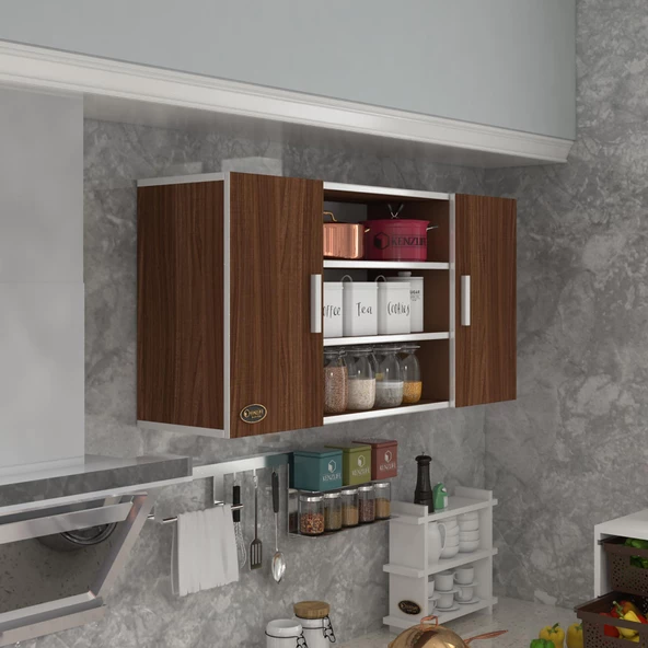 Kenzlife hazır mutfak honnor22 cvz 060*120*22 mutfak banyo dolabı kapaklı raflı ürün görseli 1