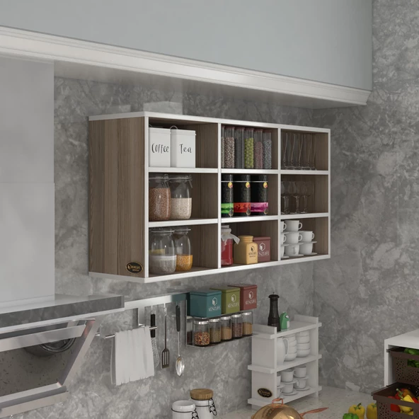 Kenzlife hazır mutfak hortus22 crd 060*120*22 banyo dolabı raflı kapaksız arkalıklı ürün görseli 1