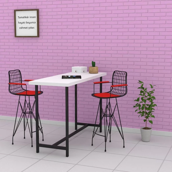 Knsz kafes tel bar sandalyesi 1 li zengin syhkrm kolçaklı 75 cm oturma yüksekliği ofis cafe bahçe mutfak ürün görseli 1