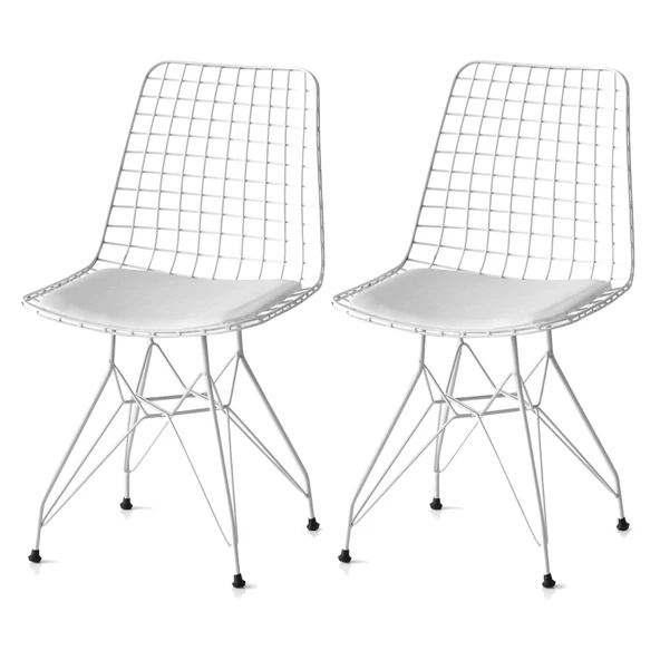 Tel Mutfak Sandalyesi 2 li Set - Resim 2