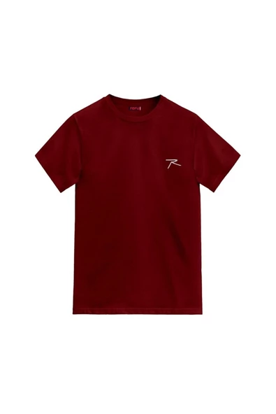 Raru AGNITIO Erkek Pamuklu Bordo Günlük T-shirt ürün görseli 1