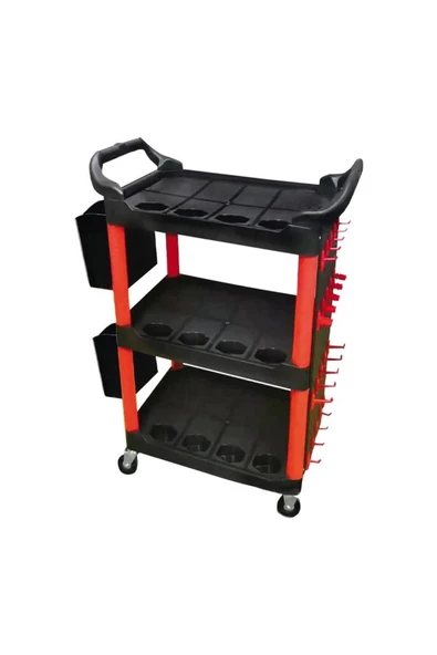 Nt Tools 3 Raflı Alet Taşıma Arabası Aksesuarlı Yüksek Kalite Pp Plastik Nttc02 95x43x83 Cm. ürün görseli 1