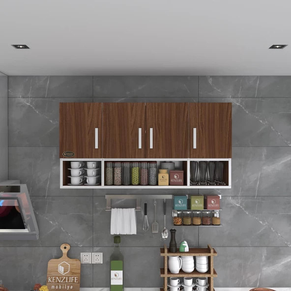 Kenzlife hazır mutfak severus cvz 060*120*32 mutfak banyo dolabı kapaklı raflı ürün görseli 1