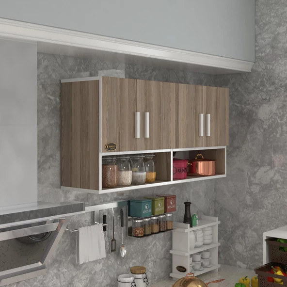 Kenzlife hazır mutfak vesper crd 060*120*32 mutfak banyo dolabı kapaklı raflı ürün görseli 1