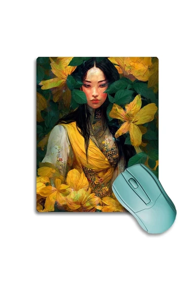 SonicTouch Japon Orman Perisi Kaydırmaz Gaming Oyuncu Dikişsiz Sarı Yeşil Mouse Pad17x21cm ürün görseli 1