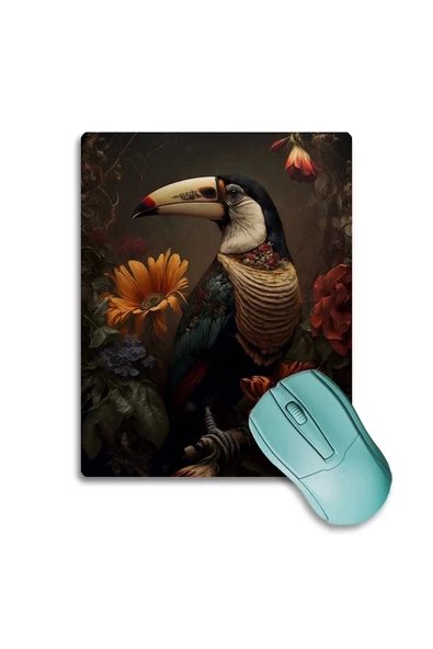 SonicTouch Tukan Papağını Kaydırmaz Gaming Oyuncu Dikişsiz Kahverengi Sarı Mouse Pad17x21cm ürün görseli 1