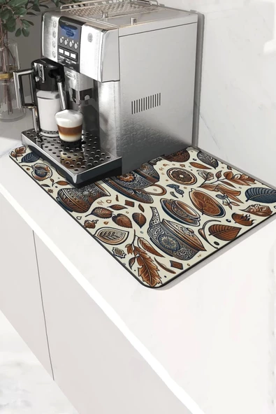 Valerine Life Kahve Makinesi Matı Su Geçirmez Kaymaz Yıkanabilir Çaycı, Çay Espresso Makinesi Pad 35x45cm 27KHD240102 ürün görseli 1
